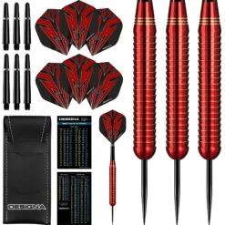 *Designa Mako Darts - Steel Tip Electro Brass - Shark Grip - Red