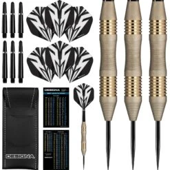 *Designa Mako Darts - Steel Tip Electro Brass - Micro Grip - Silver