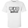 T Shirt - Humour Dart T-Shirt - White - Aim Throw Swear Repeat