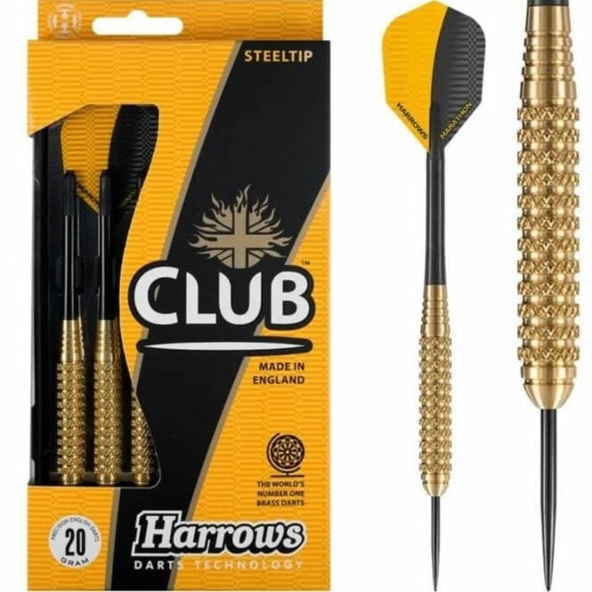 Harrows Club Brass Darts - Steel Tip - Solid Precision Brass - S03 - 20g 1 Harrows Club Brass Darts - Steel Tip - Solid Precision Brass - S03 - 20g