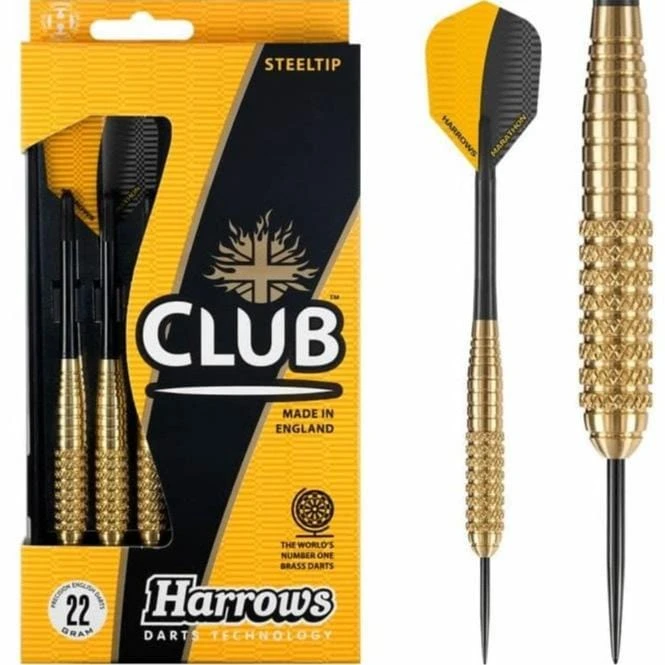Harrows Club Brass Darts - Steel Tip - Solid Precision Brass - S05 - 22g 2 Harrows Club Brass Darts - Steel Tip - Solid Precision Brass - S05 - 22g - Image 2