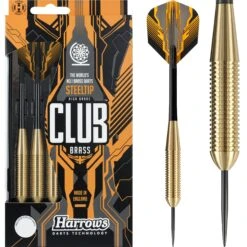 Harrows Club Brass Darts - Steel Tip - Solid Precision Brass - 27g