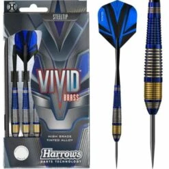 Harrows Vivid Darts - Steel Tip Brass - Blue