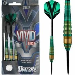 Harrows Vivid Darts - Steel Tip Brass - Green