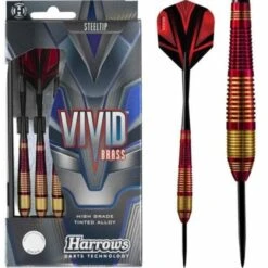 Harrows Vivid Darts - Steel Tip Brass - Red