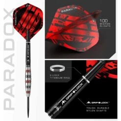 *Mission Paradox Darts - Soft Tip - Straight - M1 - Electro Black & Red 9 *Mission Paradox Darts - Soft Tip - Straight - M1 - Electro Black & Red -Dart Shop P MI SO PAR M1 Parent 3