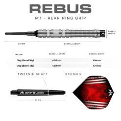 *Mission Rebus Darts - Soft Tip - M1 - Rear Ring Grip 14 *Mission Rebus Darts - Soft Tip - M1 - Rear Ring Grip -Dart Shop P MI SO REB M1 Parent 5
