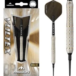 *Mission Voltex Darts - Soft Tip Brass - M1 - Silver - Knurled