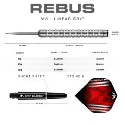 Mission Rebus Darts - Steel Tip - M3 - Linear Grip -Dart Shop P MI ST REB M3 Parent 5