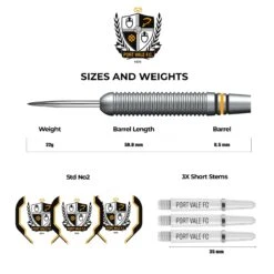 Port Vale FC - Official Licensed - The Valiants - Steel Tip Darts - Brass - 22g -Dart Shop Port Vale FC Steel Tip Brass Darts D1443 4