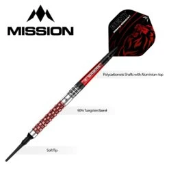 Mission Roman Benecky Darts - Soft Tip - Black & Red - 18g -Dart Shop ROMANBENECKY SOFTTIPDART4