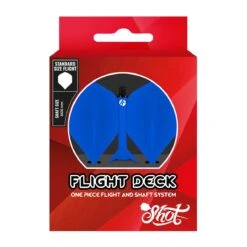 Shot Flight Deck - One Piece Dart Flight And Shaft System - Blue -Dart Shop SF5444 Flight Deck Pack Blue Flight Front