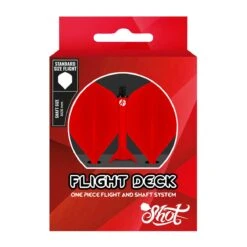 Shot Flight Deck - One Piece Dart Flight And Shaft System - Red -Dart Shop SF5445 Flight Deck Pack Red Flight Front
