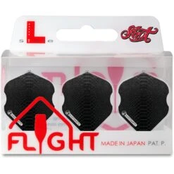 Shot - EZ L-Flights - Integrated Champagne Ring - L1EZ - Americana Gator - Black -Dart Shop Shot L Style EZ L1 Americana Gator Dart Flight Black SF5419 Box