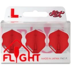 Shot - EZ L-Flights - Integrated Champagne Ring - L1EZ - Americana Gator - Red -Dart Shop Shot L Style EZ L1 Americana Gator Dart Flight Red SF5422 Box
