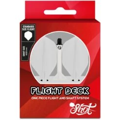 Shot Flight Deck - One Piece Dart Flight And Shaft System - White -Dart Shop Shot Flight Deck Dart Flights White 5