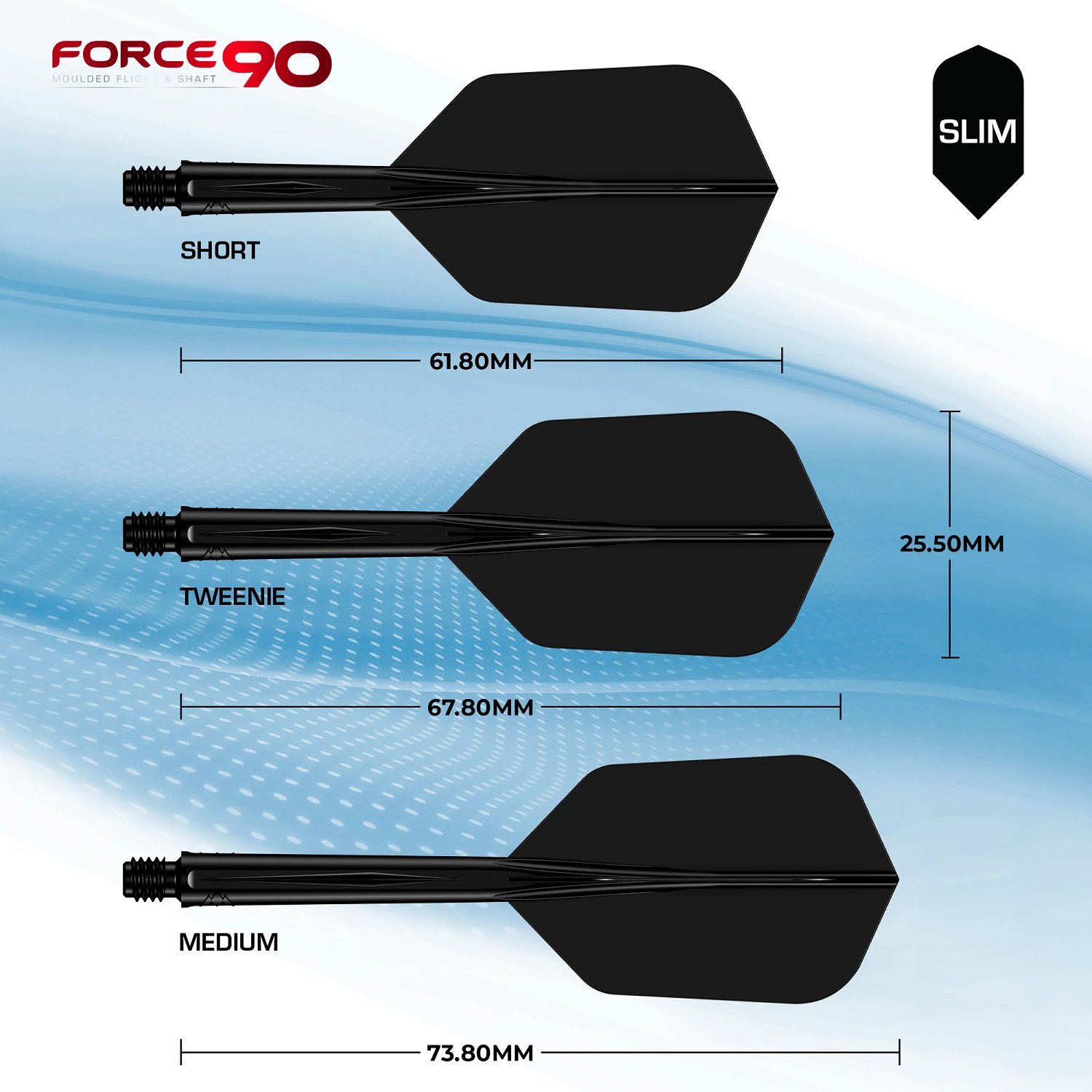 Mission Force 90 - New Moulded Flight & Shaft System - Black - Slim 9 Mission Force 90 - New Moulded Flight & Shaft System - Black - Slim - Image 9