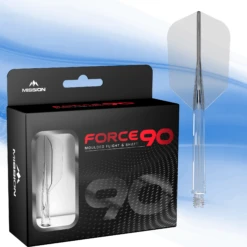 Mission Force 90 - New Moulded Flight & Shaft System - Clear - Slim -Dart Shop SlimClear 2