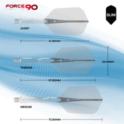 Mission Force 90 - New Moulded Flight & Shaft System - Clear - Slim -Dart Shop SlimClear 4