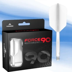 Mission Force 90 - New Moulded Flight & Shaft System - White - Slim -Dart Shop SlimWhite 2