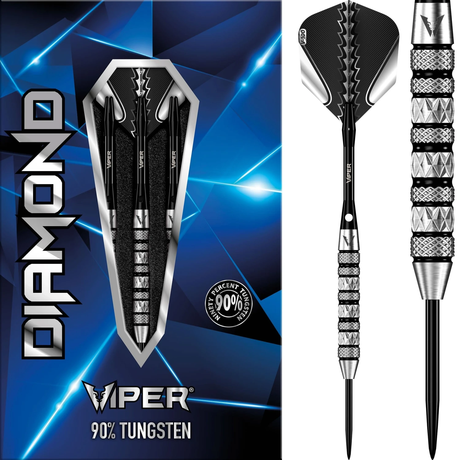 Viper Diamond Darts - Steel Tip - 95% - Knurled - S1 - Tri-Grip 1 Viper Diamond Darts - Steel Tip - 95% - Knurled - S1 - Tri-Grip