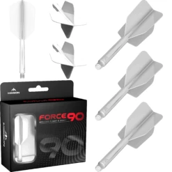 Mission Force 90 - New Moulded Flight & Shaft System - White - Slim -Dart Shop WhiteSlim1