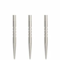 Condor Beak Dart Points - Steel Tip Replacement Points - With Cut - 5 Ring - Silver -Dart Shop X2924 Condor Beak Grooved 32