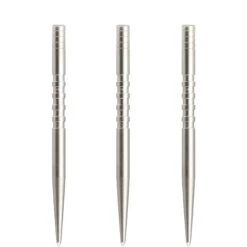 Condor Beak Dart Points - Steel Tip Replacement Points - With Cut - 5 Ring - Silver -Dart Shop X2925 Condor Beak Grooved 38