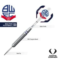 Bolton Wanderers Darts - Steel Tip Brass - Official Licensed - BWFC - 22g -Dart Shop bolton wanderers football darts brass steel 3