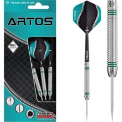 BULL'S Artos AR1 Darts - Steel Tip - 80% Tungsten - Mint Green