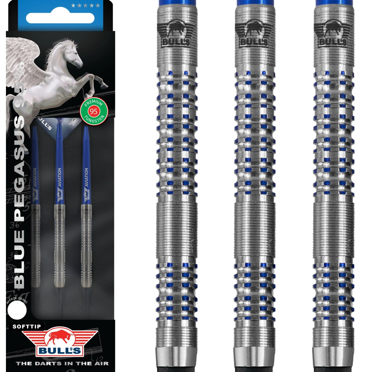 Bulls Blue Pegasus Darts - Soft Tip - 95% - Style B - 20g - Image 3