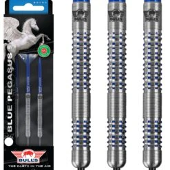 Bulls Blue Pegasus Darts - Steel Tip - 95% - Style B -Dart Shop bulls blue pegasus b darts steel tip pack 3