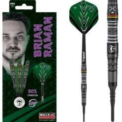 BULL'S Brian Raman Darts - Soft Tip - 90% Tungsten - Black Titanium