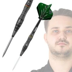 BULL'S Brian Raman Darts - Steel Tip - 90% Tungsten - Black Titanium -Dart Shop bulls brian raman darts steel tip 14602 3