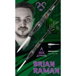 BULL'S Brian Raman Darts - Steel Tip - 90% Tungsten - Black Titanium -Dart Shop bulls brian raman darts steel tip 14602 5