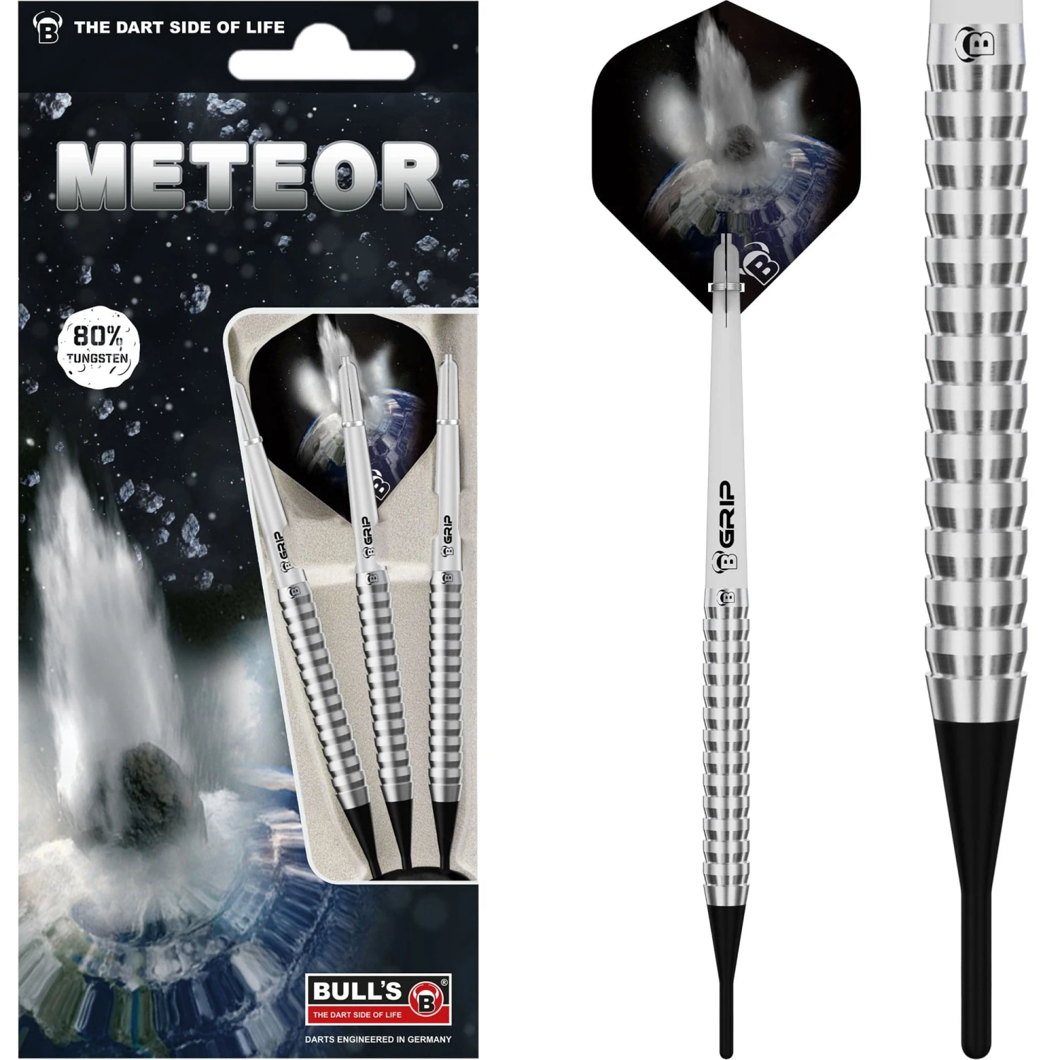 BULL'S Meteor Darts - Soft Tip - 80% Tungsten - MT4 - Full Shark 1 BULL'S Meteor Darts - Soft Tip - 80% Tungsten - MT4 - Full Shark