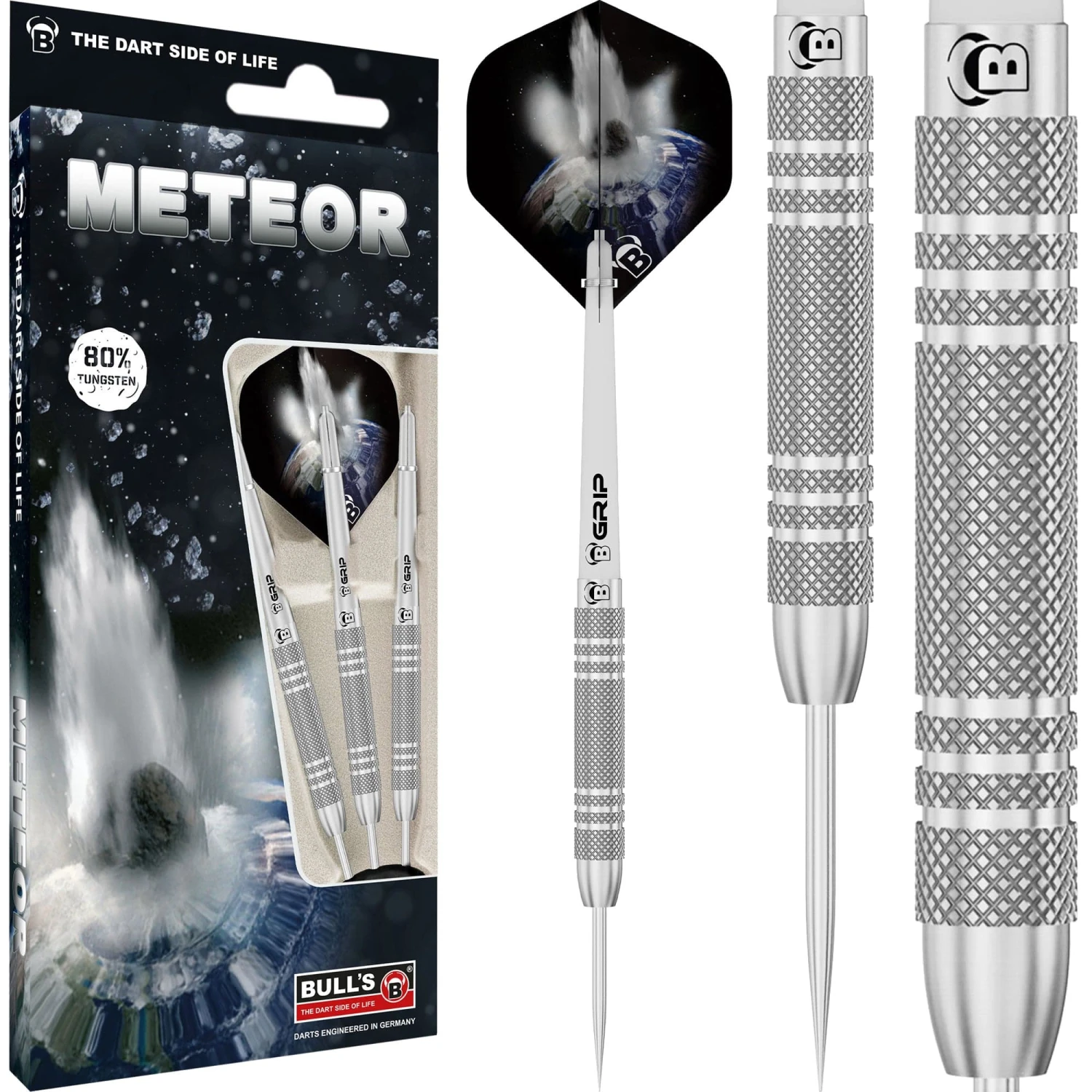 BULL'S Meteor Darts - Steel Tip - 80% Tungsten - MT3 - Knurled - Image 2