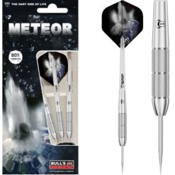 BULL'S Meteor Darts - Steel Tip - 80% Tungsten - MT13 - Torpedo Knurl