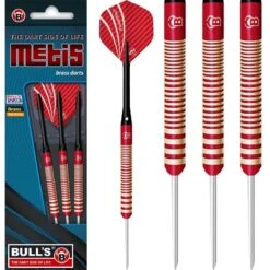 BULL'S Metis Darts - Steel Tip - Coloured Brass - Red