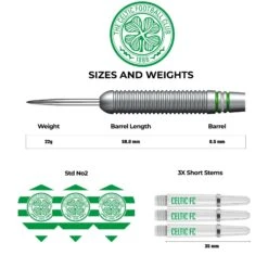 Celtic FC Darts - Steel Tip Brass - Official Licensed - Celtic - 22g -Dart Shop celtic fc darts brass full D1413 4