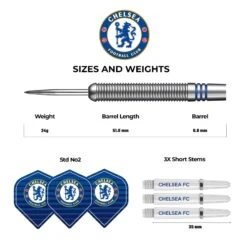 Chelsea Football Darts - Steel Tip Tungsten - Official Licensed - Chelsea FC - 24g -Dart Shop chelsea fc darts tungsten steel tip 4