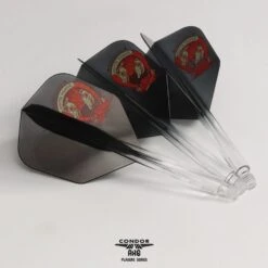 *Condor AXE Dart Flights - Get Luck - Horseshoe - Gradient - Small - Clear Black -Dart Shop condor axe get luck gradient cn472 3