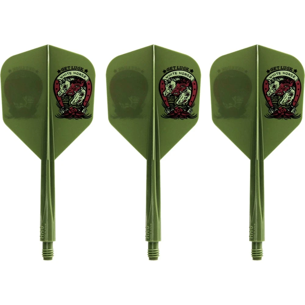 *Condor AXE Dart Flights - Get Luck - Horseshoe - Small - Olive Green 2 *Condor AXE Dart Flights - Get Luck - Horseshoe - Small - Olive Green - Image 2