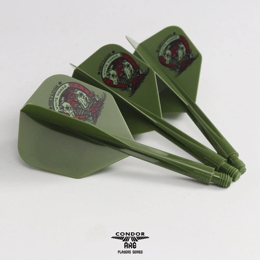 *Condor AXE Dart Flights - Get Luck - Horseshoe - Small - Olive Green 4 *Condor AXE Dart Flights - Get Luck - Horseshoe - Small - Olive Green - Image 4