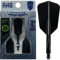 Condor AXE Dart Flights - Slim - Wing - Black -Dart Shop condor axe slim wing black short 1