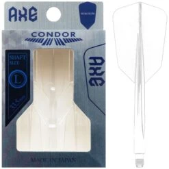 Condor AXE Dart Flights - Slim - Wing - Clear -Dart Shop condor axe slim wing clear long 1