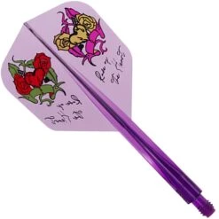 *Condor AXE Player Series Dart Flights - Natsumi Iwata - Heart Of Gold - Small - Clear Purple