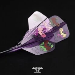 *Condor AXE Player Series Dart Flights - Natsumi Iwata - Heart Of Gold - Small - Clear Purple -Dart Shop condor dart flights heart of gold purple small 3