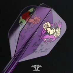 *Condor AXE Player Series Dart Flights - Natsumi Iwata - Heart Of Gold - Small - Clear Purple -Dart Shop condor dart flights heart of gold purple small 4
