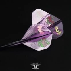 *Condor AXE Player Series Dart Flights - Natsumi Iwata - Heart Of Gold - Standard - Clear Purple -Dart Shop condor dart flights heart of gold purple std 3